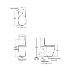 Ideal Standard Concept Freedom Raised Height Close Coupled WC Toilet
