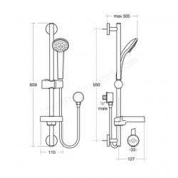 Ideal Standard IdealRain S3 Shower Kit