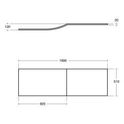 Ideal Standard Connect Air 1700 x 800mm Idealform Shower Bath - Right Hand