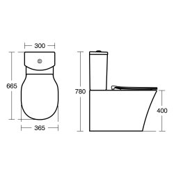 Ideal Standard Connect Air Arc Aquablade Close Coupled Back to Wall WC