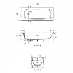 Ideal Standard i.life 170 x 70cm Idealform Bath