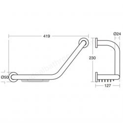 Ideal Standard IOM Grab Rail & Soap Basket