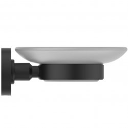 Ideal Standard IOM Silk Black Frosted Glass Soap Dish & Holder