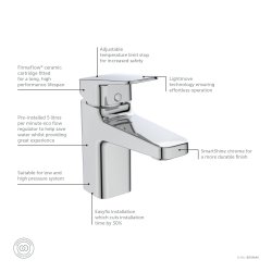 Ideal Standard Ceraplan Single Lever Basin Mixer with Clicker Waste