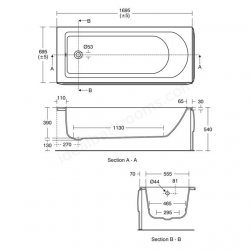 Ideal Standard Tesi Idealform Bath 170 x 70cm