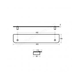 Ideal Standard Concept 60cm Glass Shelf