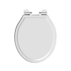 Tavistock Secure Fix Toilet Seat with Chrome Hinges - White
