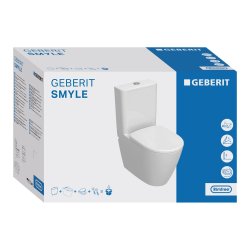 Geberit Smyle 3-in-1 Rimless Close-Coupled Toilet Pack with Pan, Cistern & Soft Close Seat