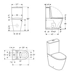 Geberit Smyle 3-in-1 Rimless Close-Coupled Toilet Pack with Pan, Cistern & Soft Close Seat