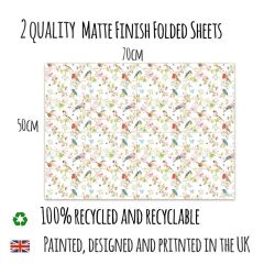 Garden Birds in Blossom Wrapping Paper 2 Sheets & Tags - Arty Penguin