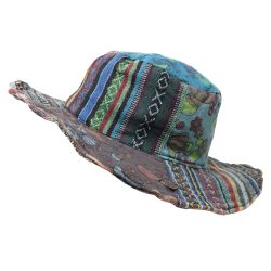 Gheri Cotton Patch Sun Hat - Blue/Green