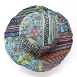 Gheri Cotton Patch Sun Hat - Blue/Green