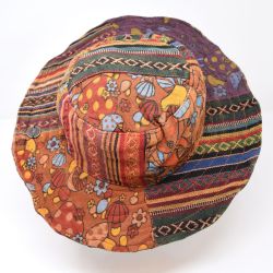 Gheri Cotton Patch Sun Hat - Red/Orange