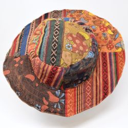 Gheri Cotton Patch Sun Hat - Red/Orange
