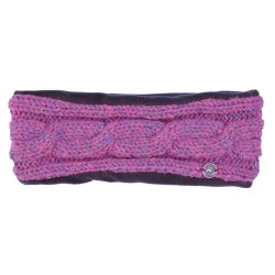 Pure Wool Fleece Lined - Cable Headband - heather pink