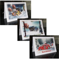 When Santas Race! Drag Racing Christmas Card by LDA. XM5