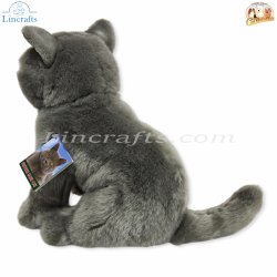 Plush Soft Toy British Blue Cat by Faithful Friends (25cm)H FBBC03
