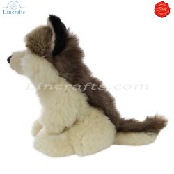 Plush Soft Toy Wolf sitting by Teddy Hermann (29 cm) 92738