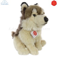 Plush Soft Toy Wolf sitting by Teddy Hermann (29 cm) 92738