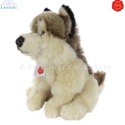 Plush Soft Toy Wolf sitting by Teddy Hermann (29 cm) 92738
