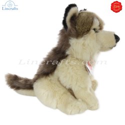 Plush Soft Toy Wolf sitting by Teddy Hermann (29 cm) 92738