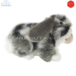 Plush Soft Toy Lop-eared Rabbit  grey & white by Teddy Hermann (23 cm) 93733