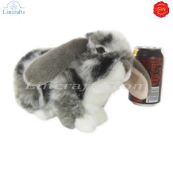 Plush Soft Toy Lop-eared Rabbit  grey & white by Teddy Hermann (23 cm) 93733