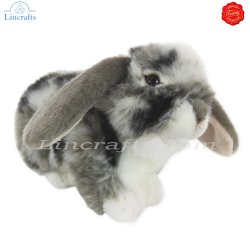Plush Soft Toy Lop-eared Rabbit  grey & white by Teddy Hermann (23 cm) 93733