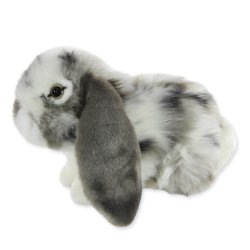 Plush Soft Toy Lop-eared Rabbit grey & white by Teddy Hermann (30 cm) 93797