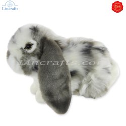 Plush Soft Toy Lop-eared Rabbit grey & white by Teddy Hermann (30 cm) 93797