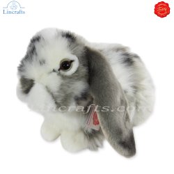 Plush Soft Toy Lop-eared Rabbit grey & white by Teddy Hermann (30 cm) 93797