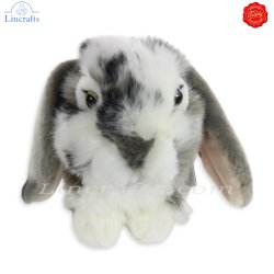 Plush Soft Toy Lop-eared Rabbit grey & white by Teddy Hermann (30 cm) 93797