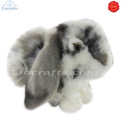 Plush Soft Toy Lop-eared Rabbit grey & white by Teddy Hermann (30 cm) 93797
