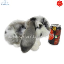 Plush Soft Toy Lop-eared Rabbit grey & white by Teddy Hermann (30 cm) 93797