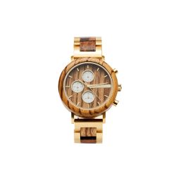 Hazel Zebrano Wood Brown Mens Watch - Botanica