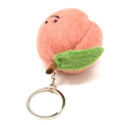 Peach - Wool Felt - Keyring