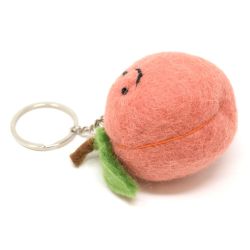 Peach - Wool Felt - Keyring