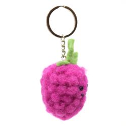 Raspberry - Wool Felt - Keyring