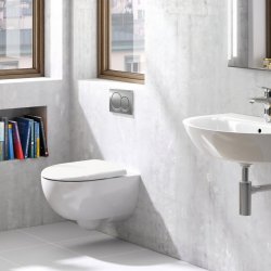 Geberit Alpha 820mm Frame & Cistern for Wall-Hung WC with Alpha01 Round Flush Plate