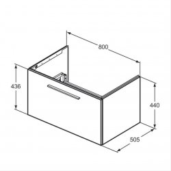 Ideal Standard i.life B Wall Hung 80cm 1 Drawer Coffee Oak Vanity Unit