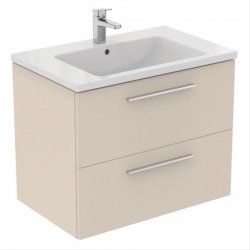 Ideal Standard i.life B Wall Hung 80cm 2 Drawer Matt Sandy Beige Vanity Unit