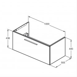 Ideal Standard i.life B Wall Hung 100cm 1 Drawer Matt White Vanity Unit