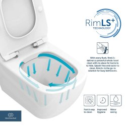 Ideal Standard i.life A Wall Hung Toilet + Concealed WC Cistern with Wall Hung Frame & Silk Black Flushplate