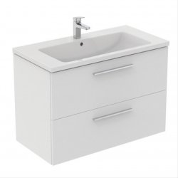 Ideal Standard i.life B Wall Hung 100cm 2 Drawer Matt White Vanity Unit