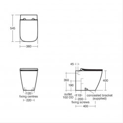 Ideal Standard i.life B Back to Wall WC
