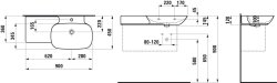 Laufen Ino White 900 x 450mm Basin with Left Hand Shelf - 1 Tap Hole