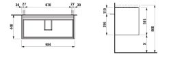 Laufen Lani Wild Oak 1000mm 2 Drawer Vanity Unit