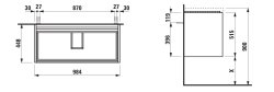 Laufen Lani Matt White 1000mm 2 Drawer Vanity Unit