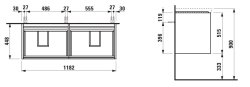 Laufen Lani Wild Oak 1200mm 4 Drawer Vanity Unit
