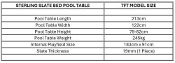 7ft Sterling Concrete Pool Table